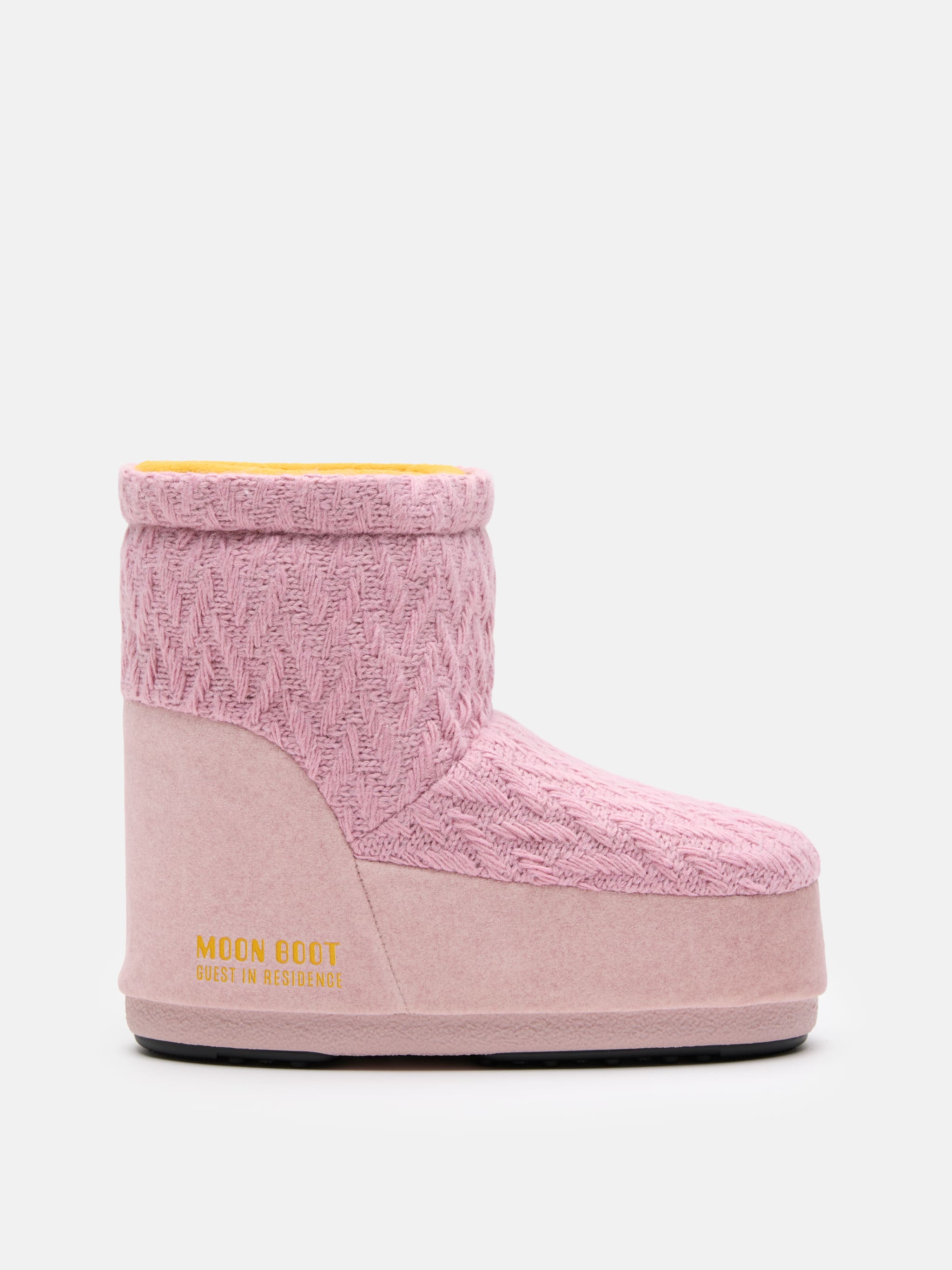 MOON BOOT X GUEST IN RESIDENCE ICON LOW NO LACE ROSE KNIT BOOTS image number 0