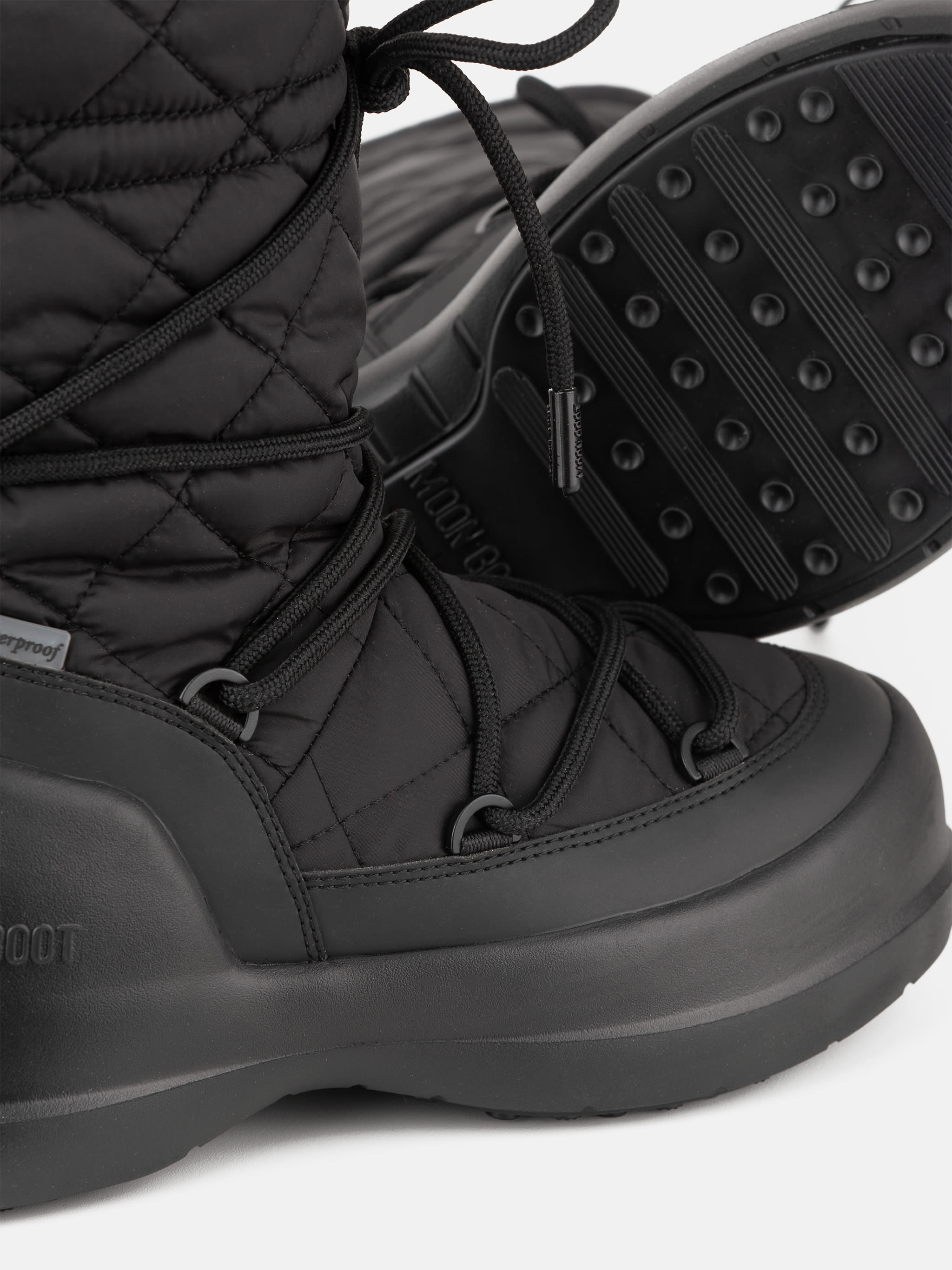 MEZZALUNA BLACK QUILTED HIGH BOOTS image number 2