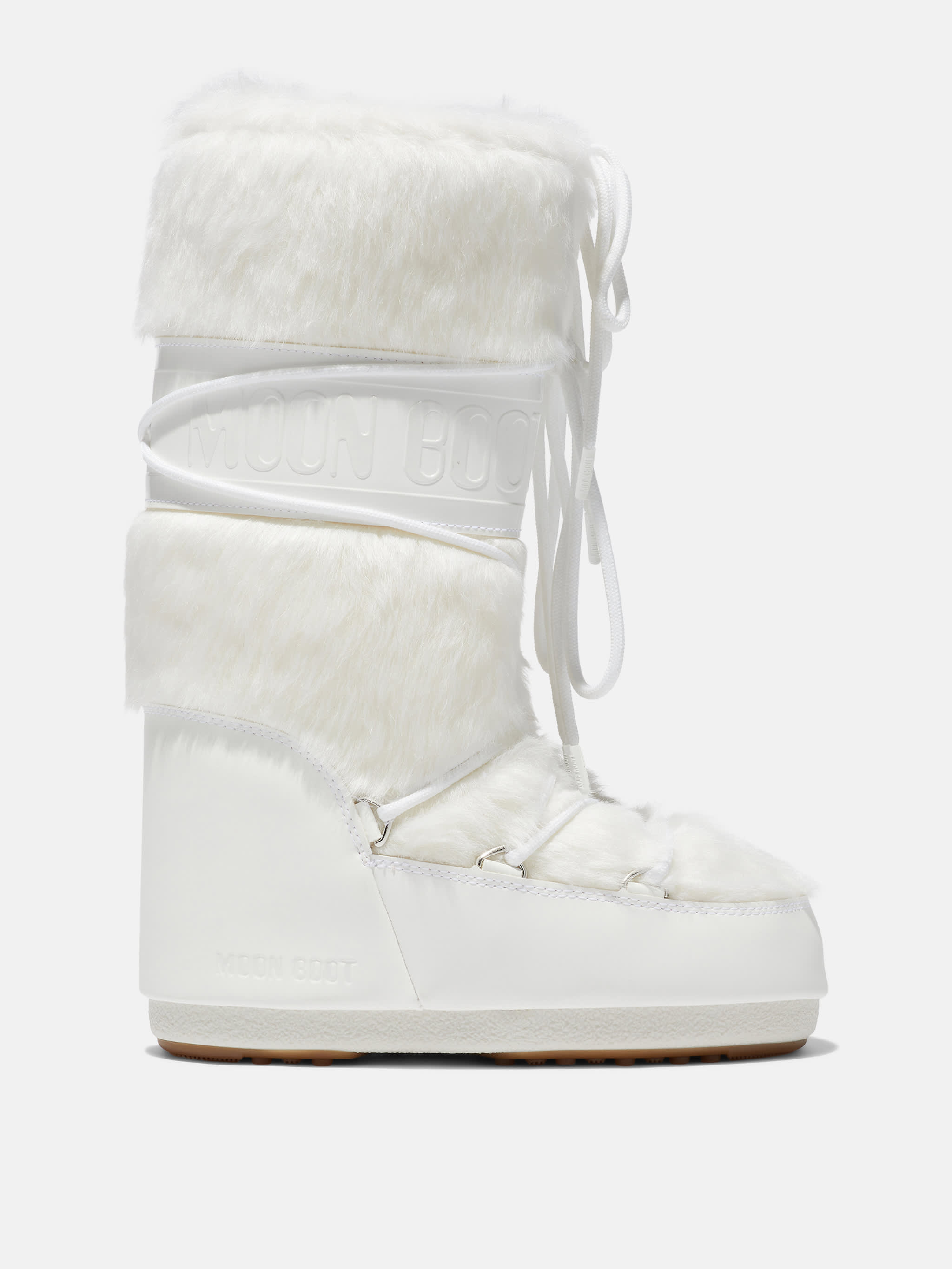 ICON WHITE FAUX-FUR BOOTS image number 0