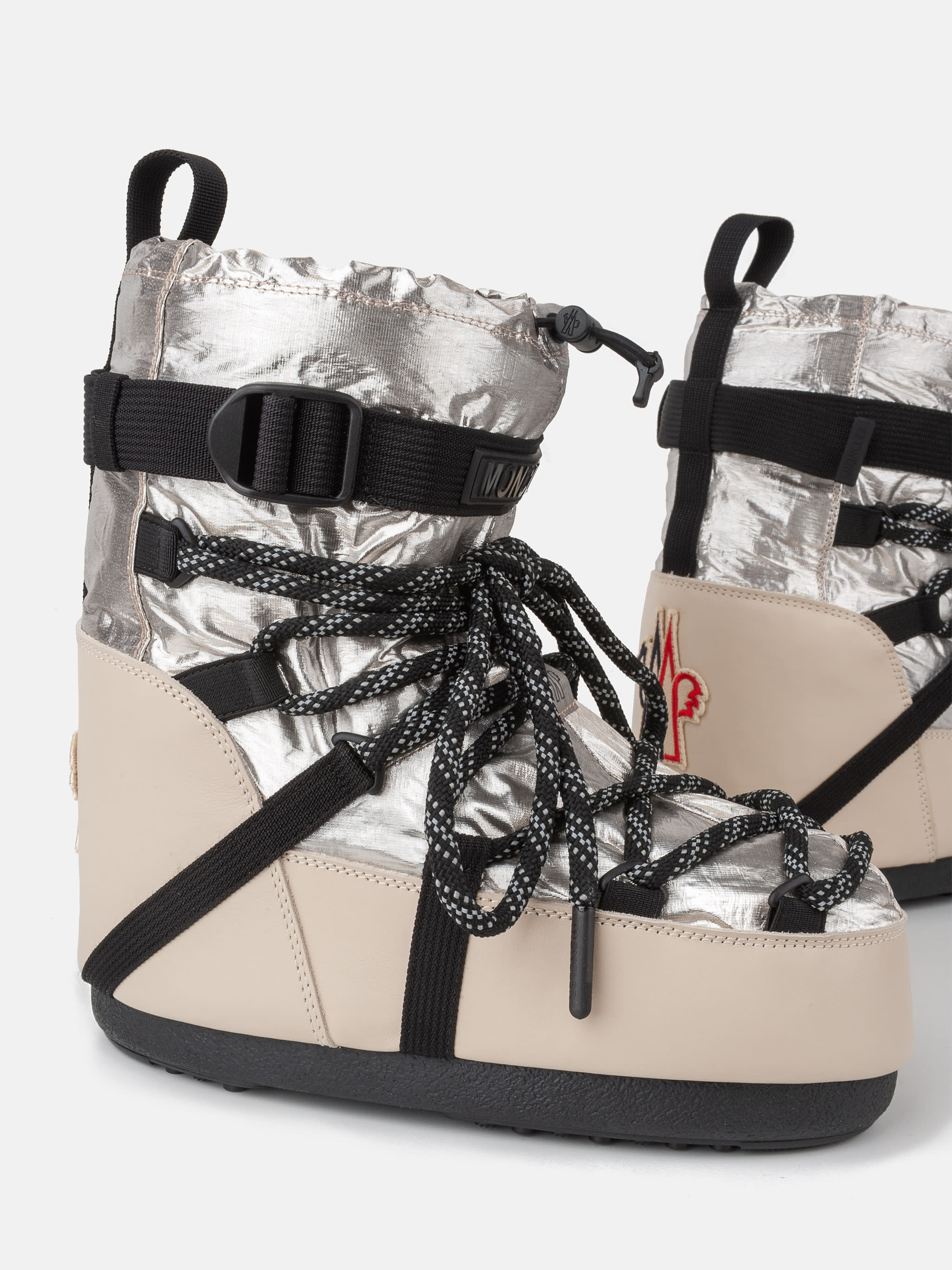 MOON BOOT X MONCLER GRENOBLE ICON LOW PALE GOLD BOOTS image number 2
