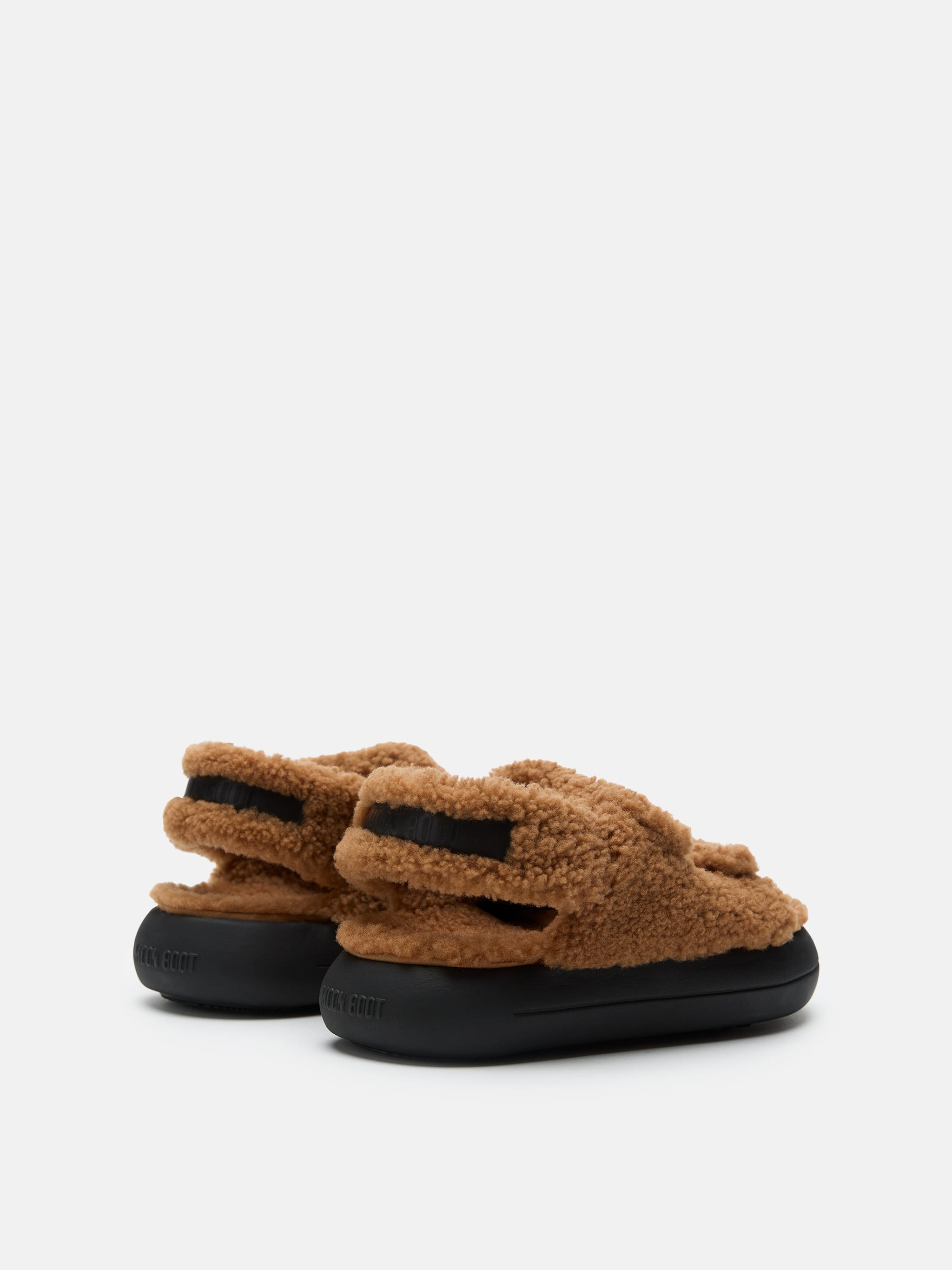 SHEARLING BROWN SANDALS image number 1