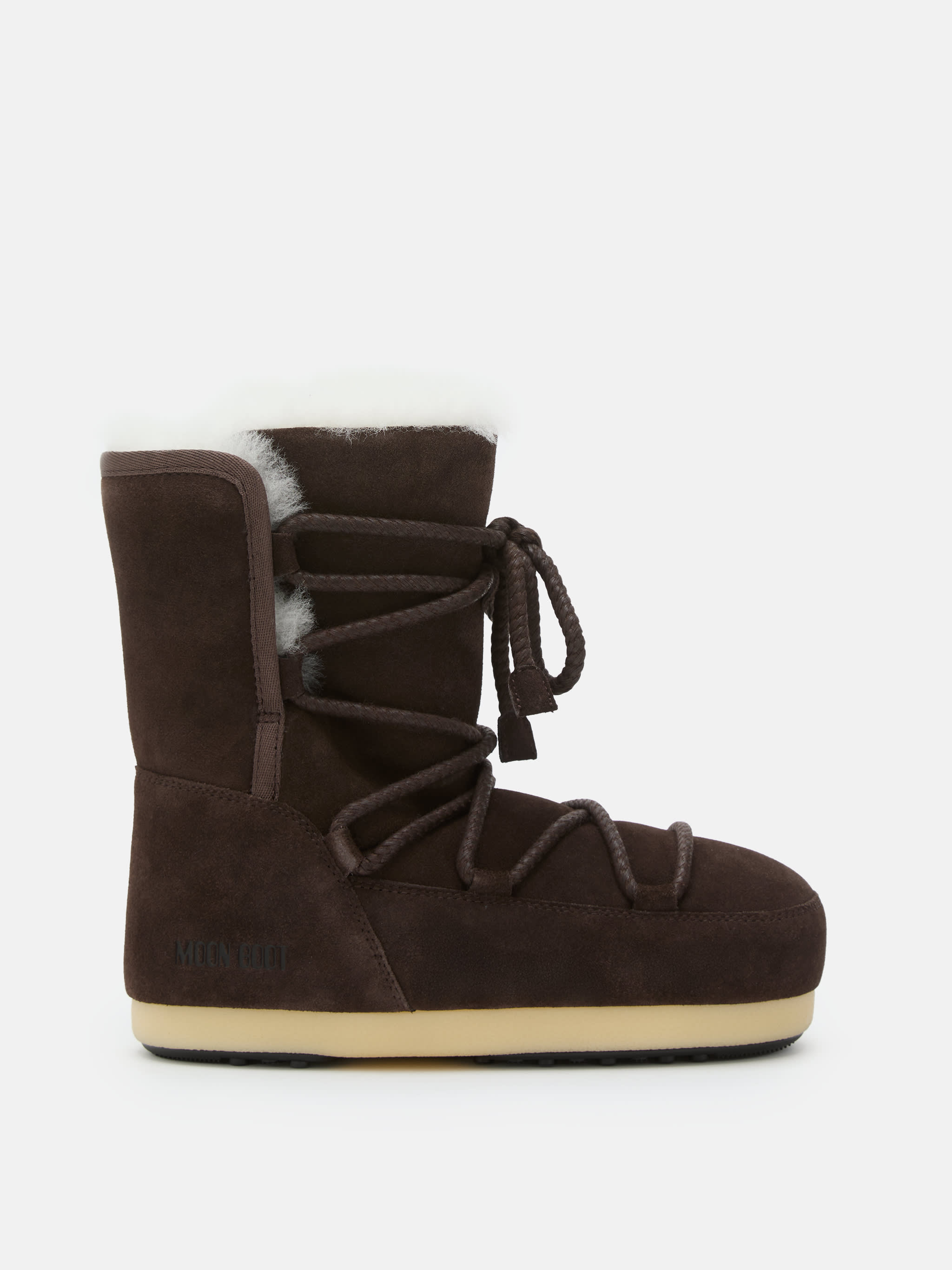 EVX DARK BROWN SUEDE & SHEARLING BOOTS image number 0