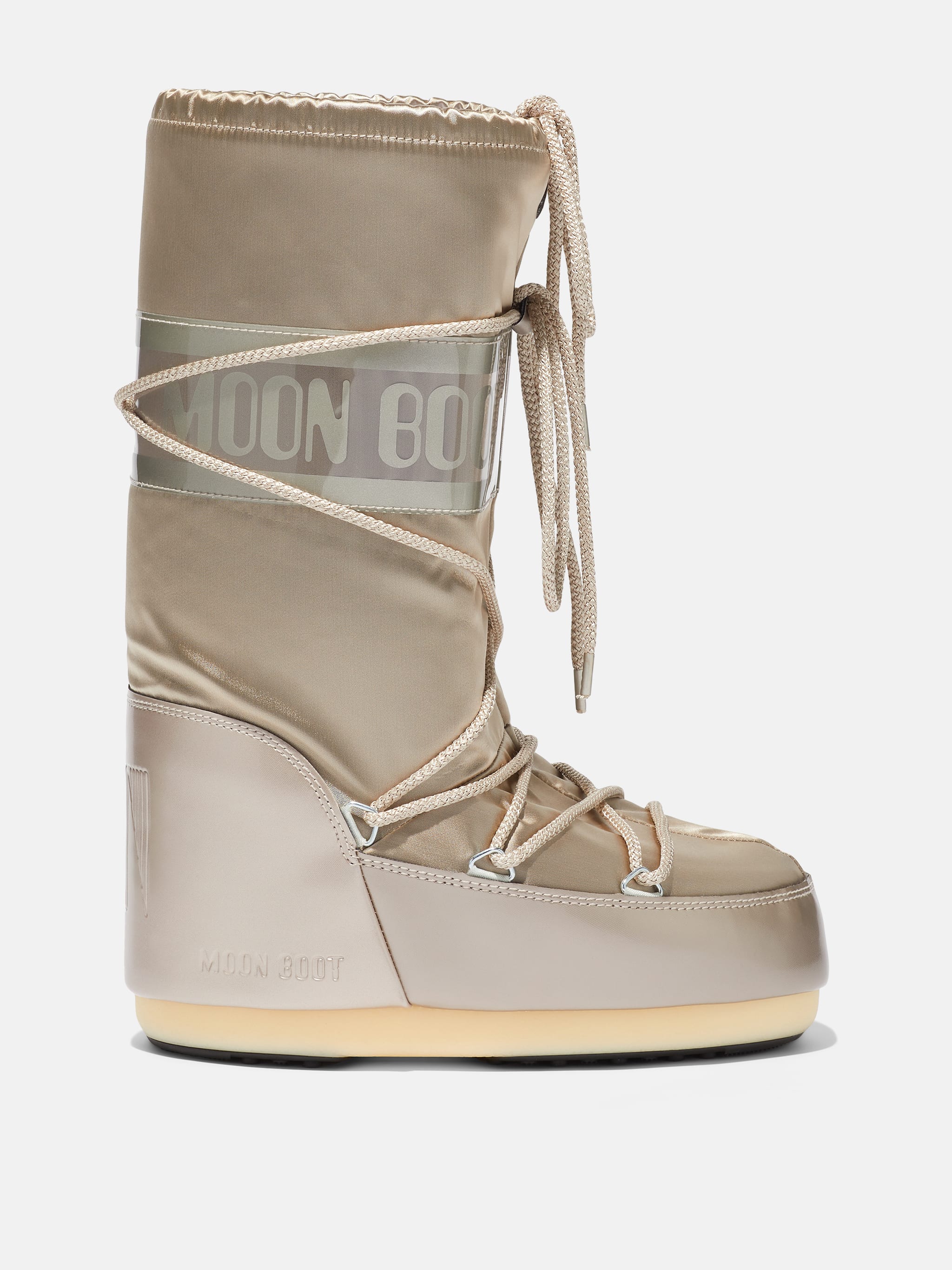 MOON BOOT Icon Glance サテン スノーブーツ ICON GLANCE PLATINUM SATIN BOOTS | Moon Boot®