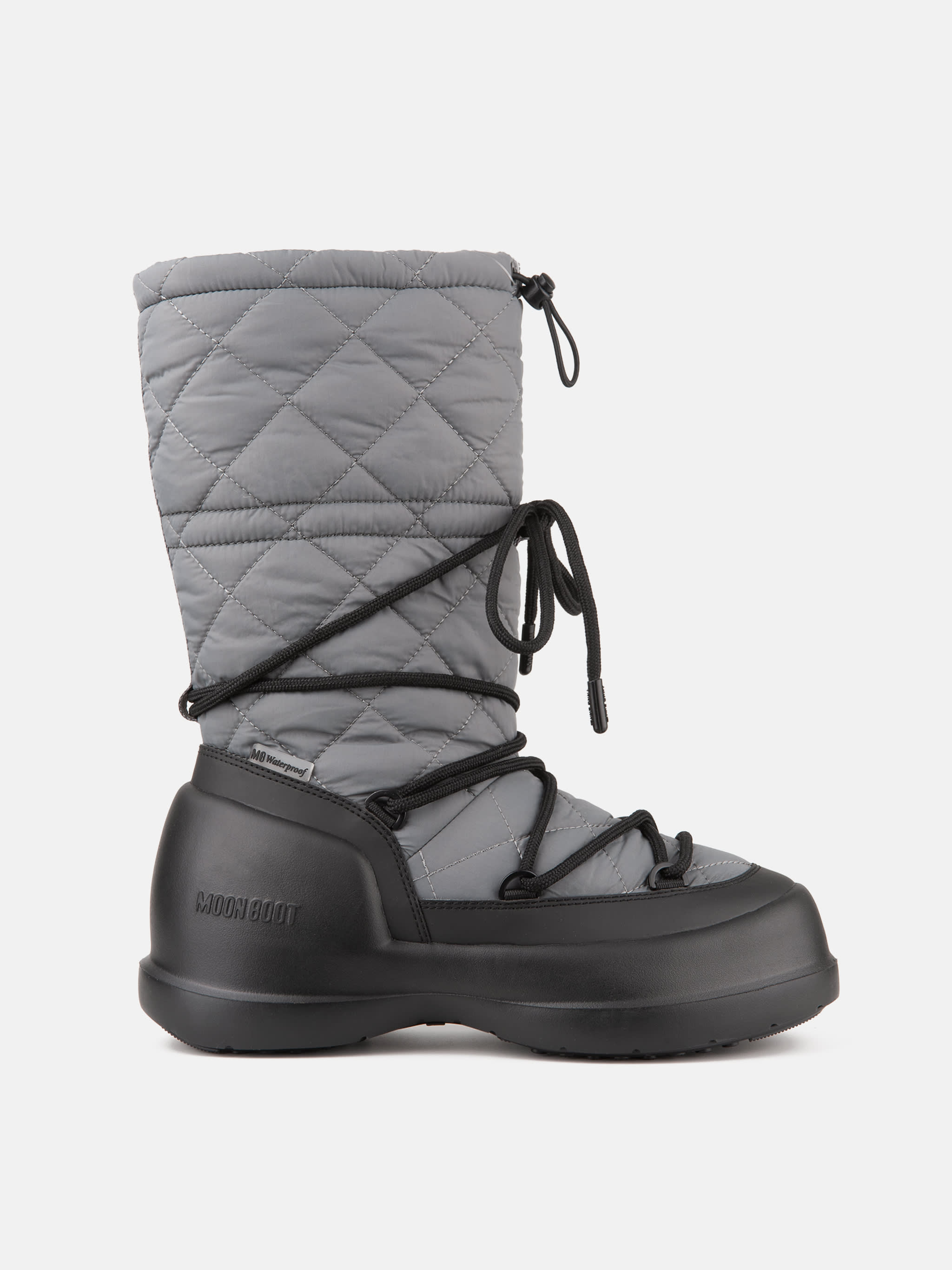 MEZZALUNA GREY QUILTED HIGH BOOTS image number 0