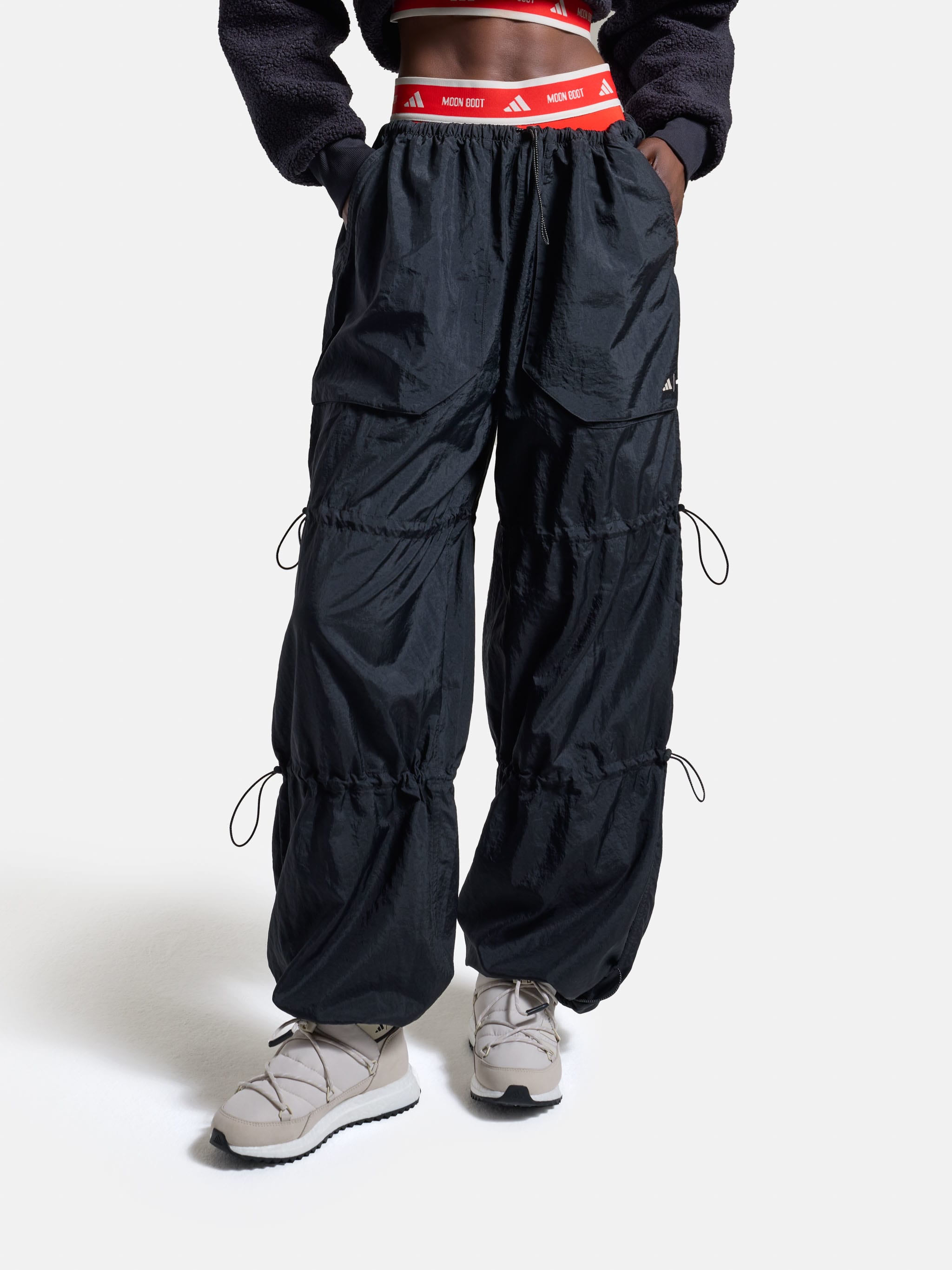 adidas x Moon Boot Black Parachute Trousers | Moon Boot®
