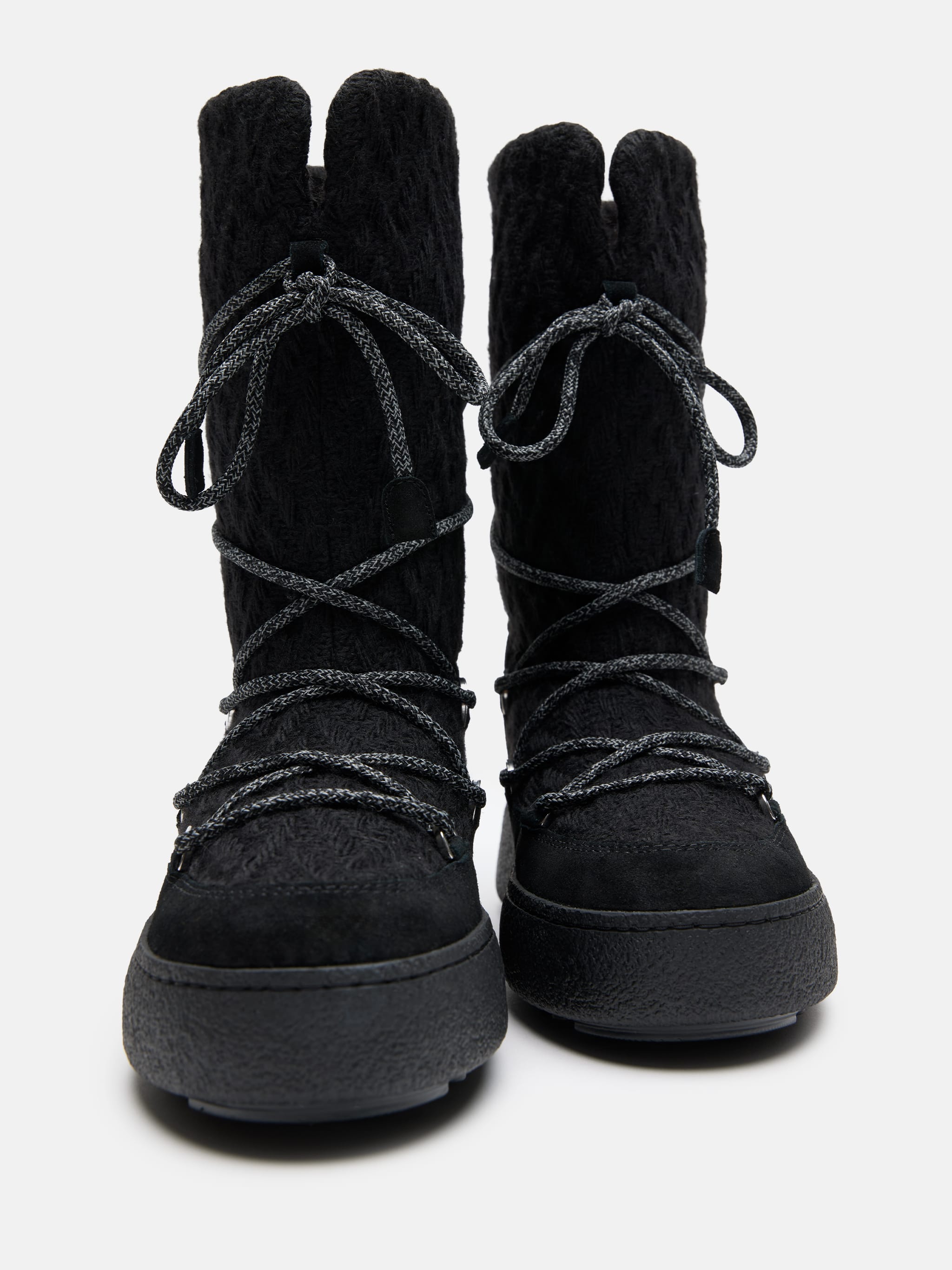 MOON BOOT X GUEST IN RESIDENCE LTRACK BLACK KNIT BOOTS image number 2