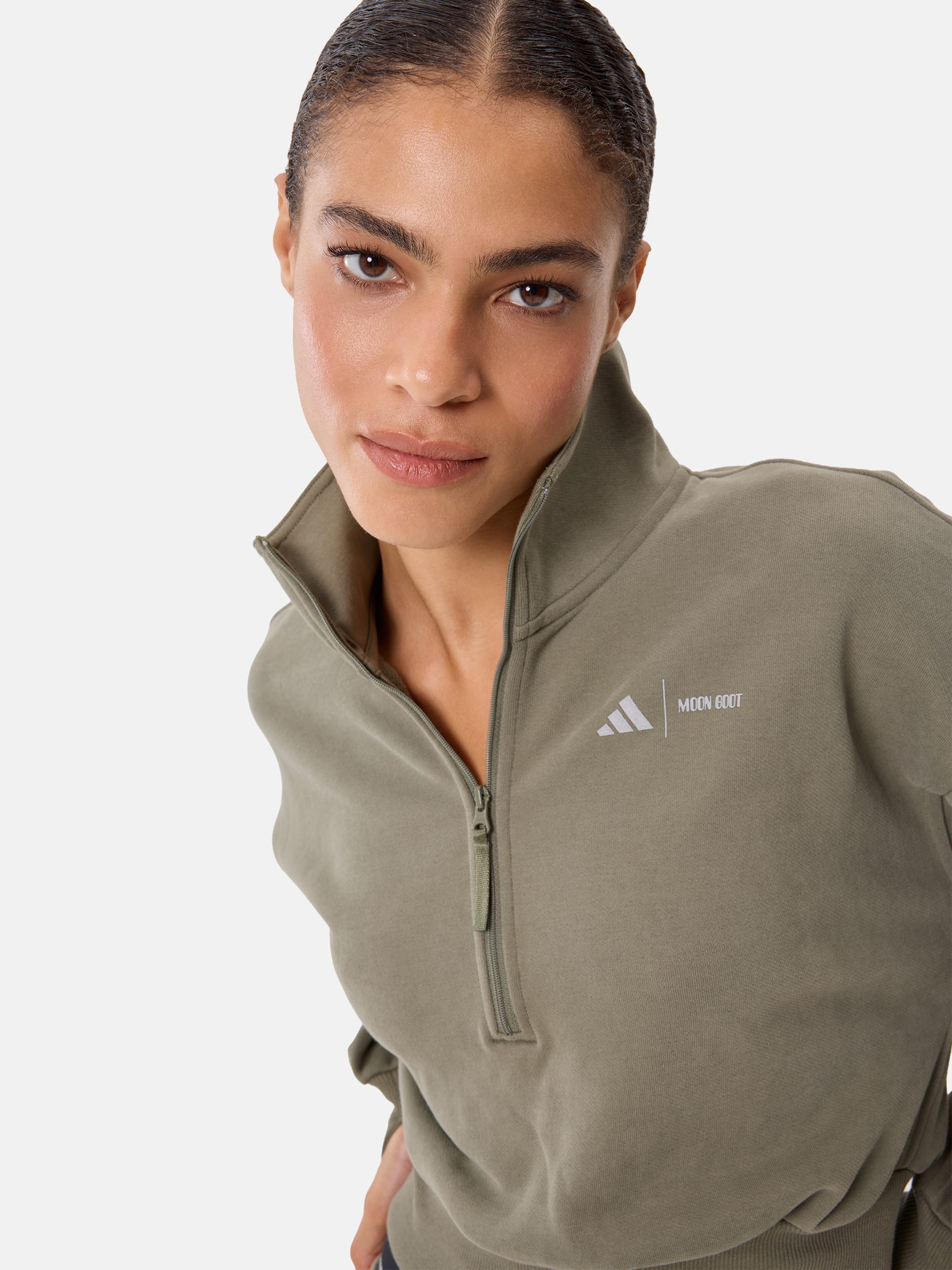ADIDAS X MOON BOOT KHAKI TRACKSUIT TOP image number 2