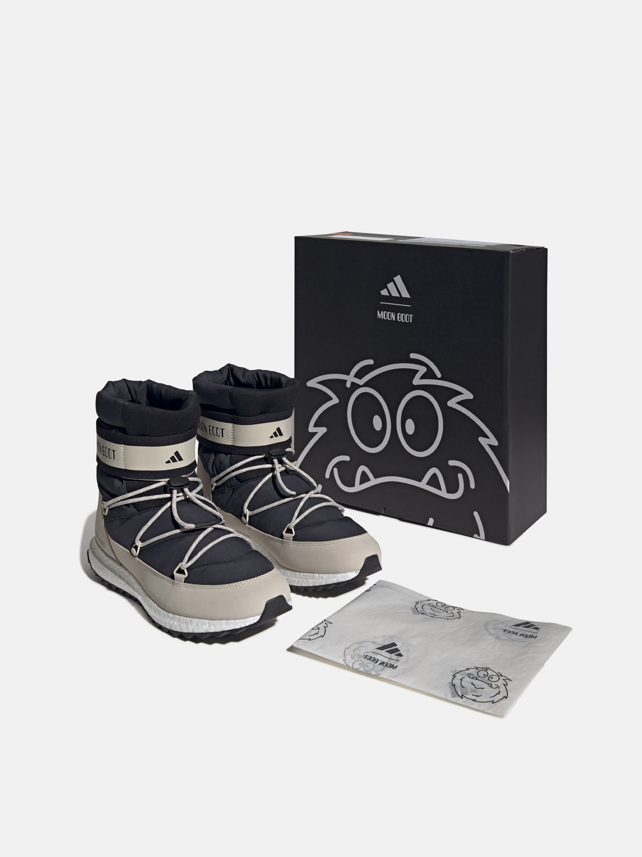 adidas x Moon Boot Moonboost High Black Sneakers | Moon Boot®