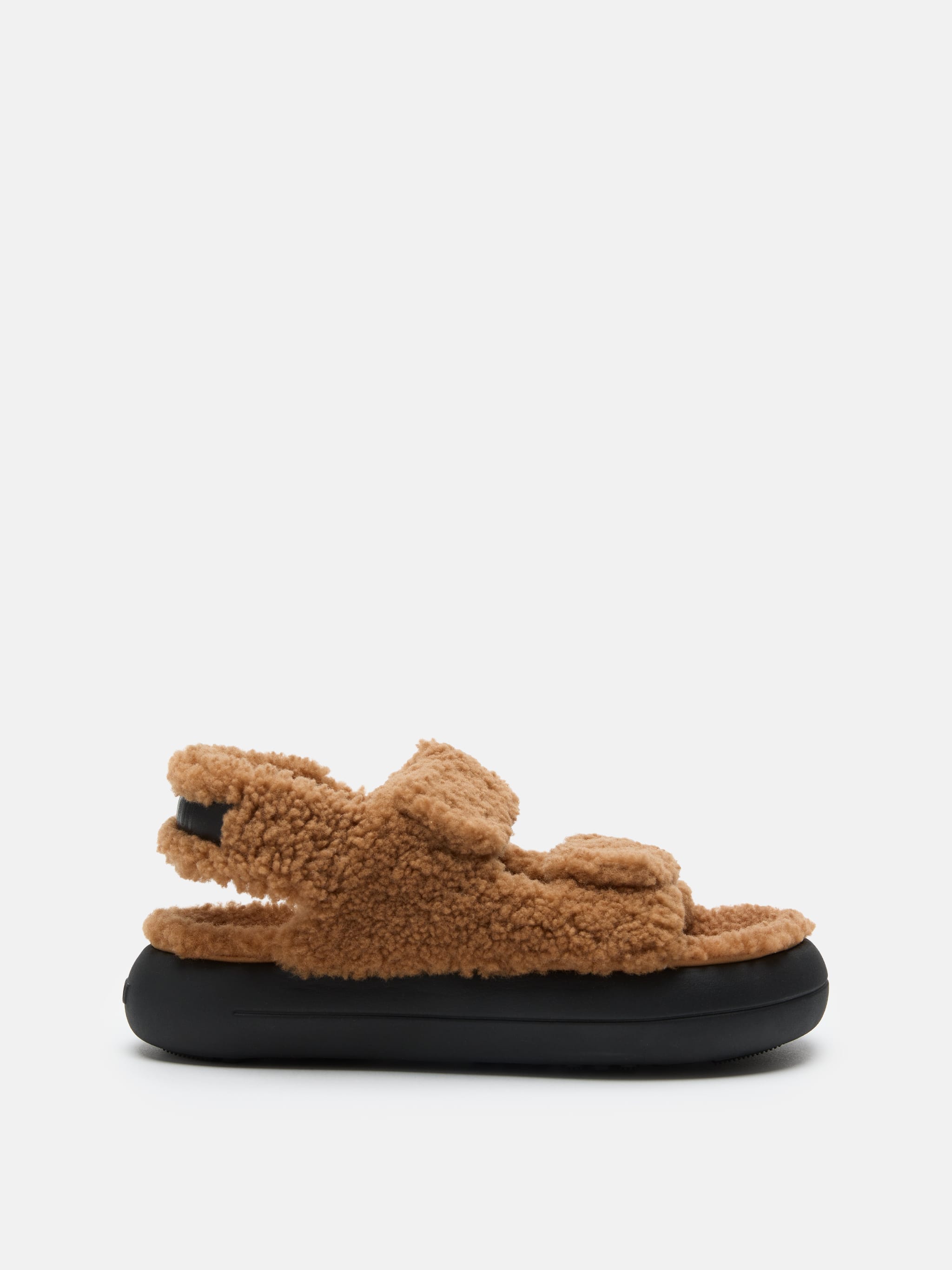 SHEARLING BROWN SANDALS image number 0